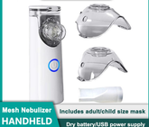 Micro Mesh Nebulizer Portable Mini Atomizer Adult and Child Size Masks Dry Battery USB Power Supply Treat Asthma